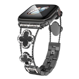 xDfind Four-leaf Clover Diamond Metal Watch Band