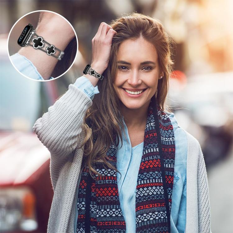 xDfind Four-leaf Clover Diamond Metal Watch Band