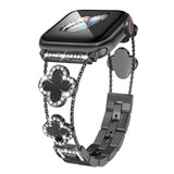 xDfind Four-leaf Clover Diamond Metal Watch Band
