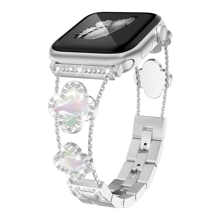 xDfind Four-leaf Clover Diamond Metal Watch Band