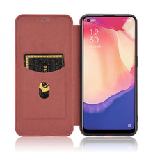Load image into Gallery viewer, Carbon Fiber Texture Magnetic Horizontal Flip TPU + PC + PU Leather Case with Card Slot, For OPPO Reno4 SE, For Samsung Galaxy Z Fold2 5G