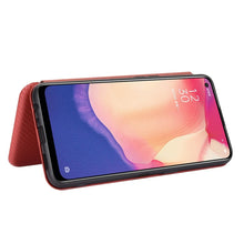 Load image into Gallery viewer, Carbon Fiber Texture Magnetic Horizontal Flip TPU + PC + PU Leather Case with Card Slot, For OPPO Reno4 SE, For Samsung Galaxy Z Fold2 5G