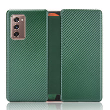 Load image into Gallery viewer, Carbon Fiber Texture Magnetic Horizontal Flip TPU + PC + PU Leather Case with Card Slot, For OPPO Reno4 SE, For Samsung Galaxy Z Fold2 5G
