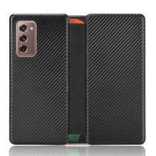 Load image into Gallery viewer, Carbon Fiber Texture Magnetic Horizontal Flip TPU + PC + PU Leather Case with Card Slot, For OPPO Reno4 SE, For Samsung Galaxy Z Fold2 5G