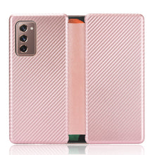 Load image into Gallery viewer, Carbon Fiber Texture Magnetic Horizontal Flip TPU + PC + PU Leather Case with Card Slot, For OPPO Reno4 SE, For Samsung Galaxy Z Fold2 5G
