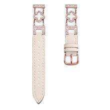 Load image into Gallery viewer, xDfind Four-leaf Clover Metal Hybrid Leather Watch Band, 14mm