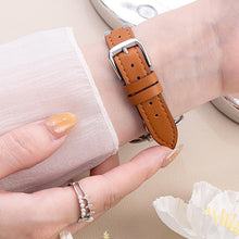 Load image into Gallery viewer, xDfind Four-leaf Clover Metal Hybrid Leather Watch Band, 14mm