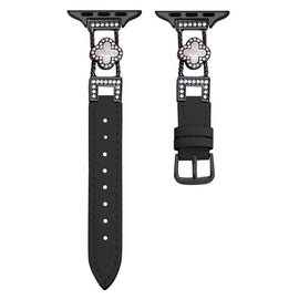 xDfind Four-leaf Clover Metal Hybrid Leather Watch Band