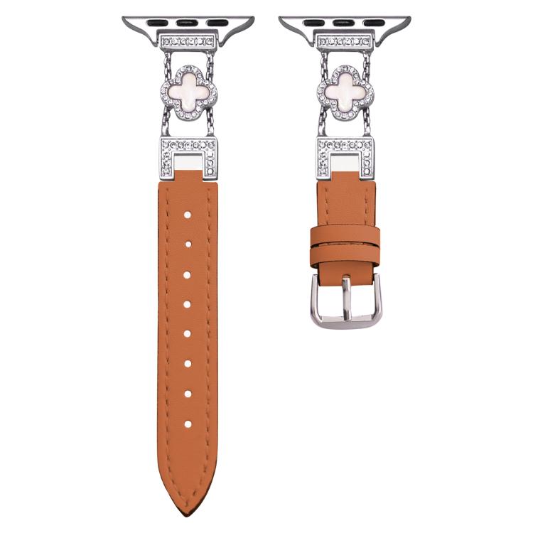 xDfind Four-leaf Clover Metal Hybrid Leather Watch Band