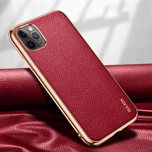 Load image into Gallery viewer, SULADA Litchi Texture Leather Electroplated Shckproof Protective Case, For iPhone 11 Pro Max, For iPhone 11 Pro, For iPhone 11