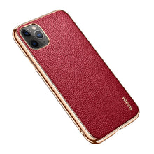 Load image into Gallery viewer, SULADA Litchi Texture Leather Electroplated Shckproof Protective Case, For iPhone 11 Pro, For iPhone 11
