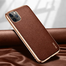 Load image into Gallery viewer, SULADA Litchi Texture Leather Electroplated Shckproof Protective Case, For iPhone 11 Pro, For iPhone 11
