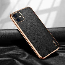 Load image into Gallery viewer, SULADA Litchi Texture Leather Electroplated Shckproof Protective Case, For iPhone 11 Pro, For iPhone 11