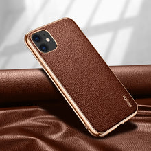 Load image into Gallery viewer, SULADA Litchi Texture Leather Electroplated Shckproof Protective Case, For iPhone 11 Pro, For iPhone 11