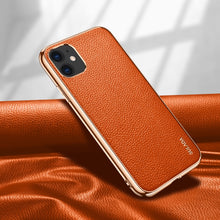 Load image into Gallery viewer, SULADA Litchi Texture Leather Electroplated Shckproof Protective Case, For iPhone 11 Pro, For iPhone 11