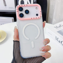 Load image into Gallery viewer, Color Contrast Lens Frame Transparent TPU Magnetic Phone Case, For iPhone 18 Pro / 17 Pro, For iPhone 18 Pro Max / 17 Pro Max
