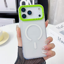 Load image into Gallery viewer, Color Contrast Lens Frame Transparent TPU Magnetic Phone Case, For iPhone 18 Pro / 17 Pro, For iPhone 18 Pro Max / 17 Pro Max