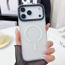 Color Contrast Lens Frame Transparent TPU Magnetic Phone Case, For iPhone 18 Pro / 17 Pro, For iPhone 18 Pro Max / 17 Pro Max