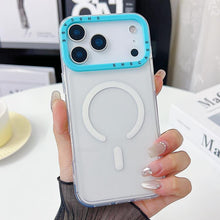 Load image into Gallery viewer, Color Contrast Lens Frame Transparent TPU Magnetic Phone Case, For iPhone 18 Pro / 17 Pro, For iPhone 18 Pro Max / 17 Pro Max