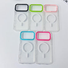 Load image into Gallery viewer, Color Contrast Lens Frame Transparent TPU Magnetic Phone Case, For iPhone 18 Pro / 17 Pro, For iPhone 18 Pro Max / 17 Pro Max