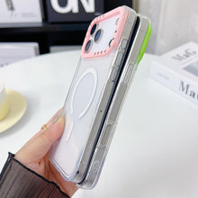 Load image into Gallery viewer, Color Contrast Lens Frame Transparent TPU Magnetic Phone Case, For iPhone 18 Pro / 17 Pro, For iPhone 18 Pro Max / 17 Pro Max