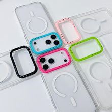Load image into Gallery viewer, Color Contrast Lens Frame Transparent TPU Magnetic Phone Case, For iPhone 18 Pro / 17 Pro, For iPhone 18 Pro Max / 17 Pro Max