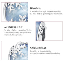 Load image into Gallery viewer, S925 Sterling Silver Crystal Snowflake Beads DIY Bracelet Necklace Accessories, Snowflake