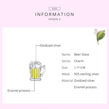 Load image into Gallery viewer, S925 Sterling Silver Beer Mug Beads DIY Bracelet Necklace Accessories, Beer Mug