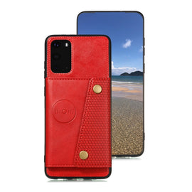 Double Buckle PU + TPU Shockproof Magnetic Protective Case with Card Slot & Holder, For Samsung Galaxy S20 FE