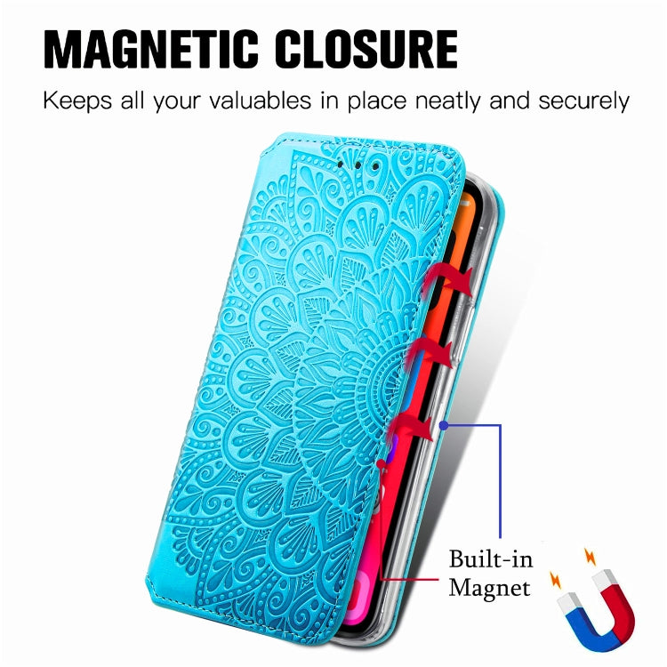 Blooming Mandala Embossed Pattern Magnetic Horizontal Flip Leather Case with Holder & Card Slots & Wallet, For iPhone 11 Pro, For iPhone 11, For iPhone 11 Pro Max