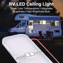 Load image into Gallery viewer, 12-30V RV Light 3-Color Temperature Rotary Button Dimming Roof Light, FC03