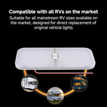 Load image into Gallery viewer, 12-30V RV Light 3-Color Temperature Rotary Button Dimming Roof Light, FC03