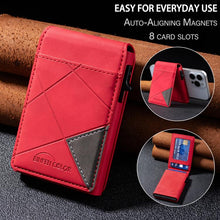 Load image into Gallery viewer, BFK29 Prismatic Embossed MagSafe Magnetic Leather Card Bag