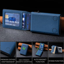 Load image into Gallery viewer, BFK31 Colorblock Zipper MagSafe Magnetic Leather Card Bag
