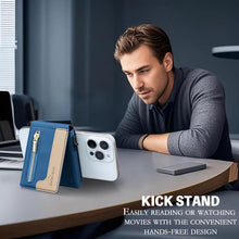 Load image into Gallery viewer, BFK31 Colorblock Zipper MagSafe Magnetic Leather Card Bag