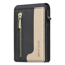 Load image into Gallery viewer, BFK31 Colorblock Zipper MagSafe Magnetic Leather Card Bag