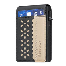 Load image into Gallery viewer, BFK30 Colorblock Flowers Magsafe Magnetic Leather Card Bag