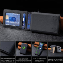 Load image into Gallery viewer, BFK30 Colorblock Flowers Magsafe Magnetic Leather Card Bag