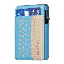 Load image into Gallery viewer, BFK30 Colorblock Flowers Magsafe Magnetic Leather Card Bag