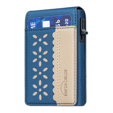 Load image into Gallery viewer, BFK30 Colorblock Flowers Magsafe Magnetic Leather Card Bag