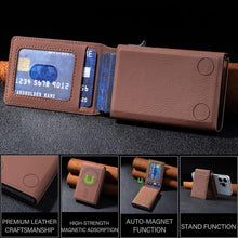 Load image into Gallery viewer, BFK32 Embossed Prismatic MagSafe Magnetic Leather Card Bag