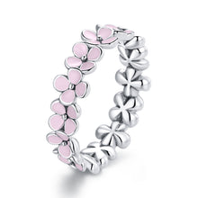 Load image into Gallery viewer, S925 Sterling Silver Pink Wreath Women Ring, 6, 7, 8