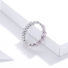 Load image into Gallery viewer, S925 Sterling Silver Pink Wreath Women Ring, 6, 7, 8