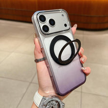 Load image into Gallery viewer, Transparent Gradient 360 Degree Rotation Holder MagSafe Phone Case, For iPhone 18 Pro / 17 Pro, For iPhone 18 Pro Max / 17 Pro Max, For iPhone 17, For iPhone Air, For iPhone 16 Pro Max, For iPhone 16 Pro, For iPhone 16 Plus, For iPhone 16