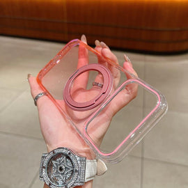 Transparent Gradient 360 Degree Rotation Holder MagSafe Phone Case, For iPhone 18 Pro / 17 Pro, For iPhone 18 Pro Max / 17 Pro Max, For iPhone 17, For iPhone Air, For iPhone 16 Pro Max, For iPhone 16 Pro, For iPhone 16 Plus, For iPhone 16