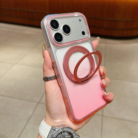 Transparent Gradient 360 Degree Rotation Holder MagSafe Phone Case, For iPhone 18 Pro / 17 Pro, For iPhone 18 Pro Max / 17 Pro Max, For iPhone 17, For iPhone Air, For iPhone 16 Pro Max, For iPhone 16 Pro, For iPhone 16 Plus, For iPhone 16