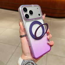 Load image into Gallery viewer, Transparent Gradient 360 Degree Rotation Holder MagSafe Phone Case, For iPhone 18 Pro / 17 Pro, For iPhone 18 Pro Max / 17 Pro Max, For iPhone 17, For iPhone Air, For iPhone 16 Pro Max, For iPhone 16 Pro, For iPhone 16 Plus, For iPhone 16