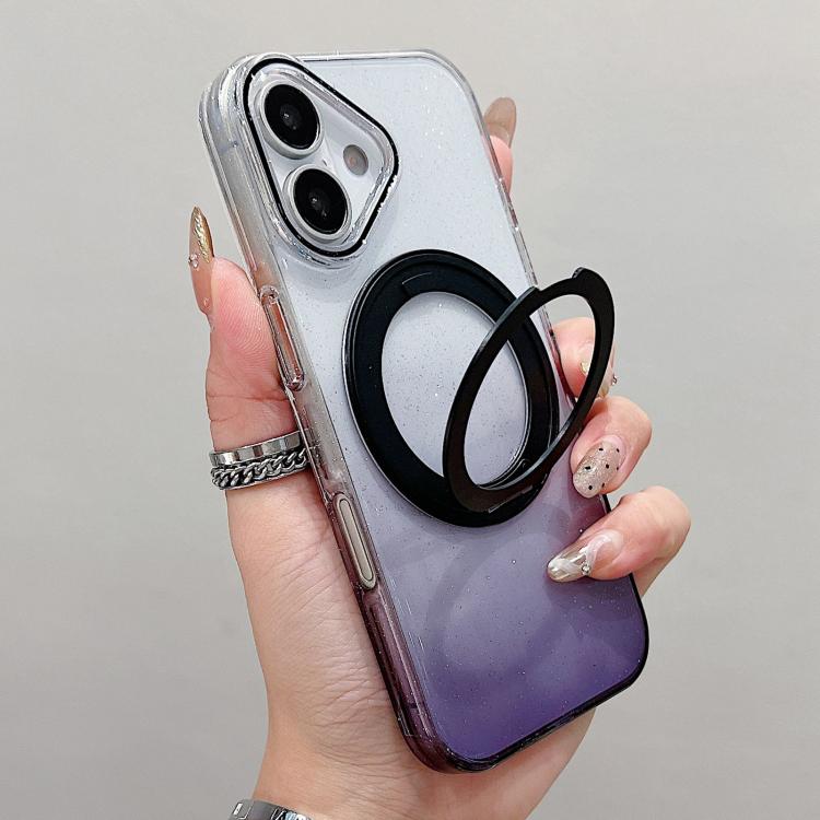 Transparent Gradient 360 Degree Rotation Holder MagSafe Phone Case, For iPhone 18 Pro / 17 Pro, For iPhone 18 Pro Max / 17 Pro Max, For iPhone 17, For iPhone Air, For iPhone 16 Pro Max, For iPhone 16 Pro, For iPhone 16 Plus, For iPhone 16
