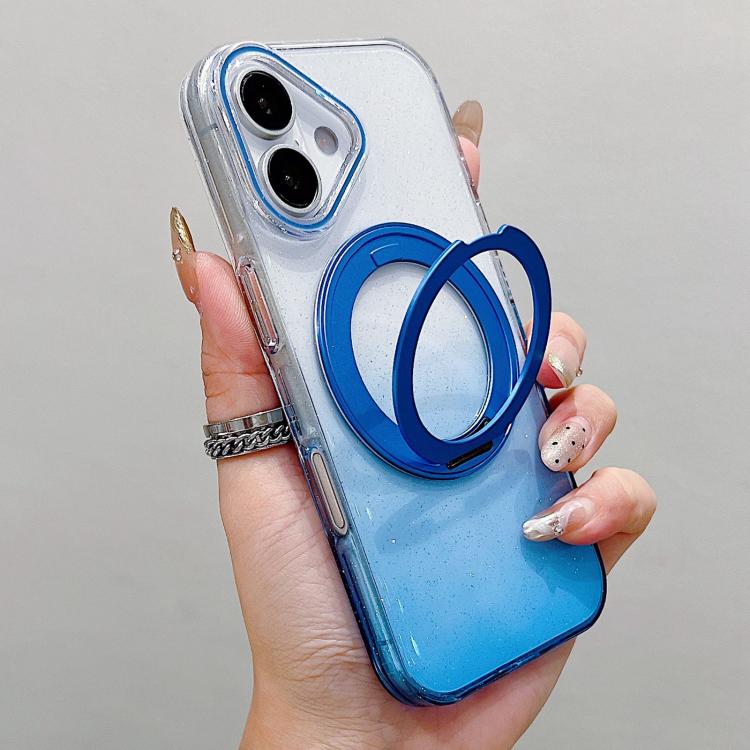 Transparent Gradient 360 Degree Rotation Holder MagSafe Phone Case, For iPhone 18 Pro / 17 Pro, For iPhone 18 Pro Max / 17 Pro Max, For iPhone 17, For iPhone Air, For iPhone 16 Pro Max, For iPhone 16 Pro, For iPhone 16 Plus, For iPhone 16