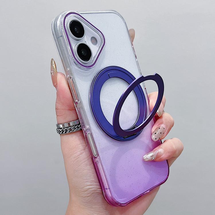 Transparent Gradient 360 Degree Rotation Holder MagSafe Phone Case, For iPhone 18 Pro / 17 Pro, For iPhone 18 Pro Max / 17 Pro Max, For iPhone 17, For iPhone Air, For iPhone 16 Pro Max, For iPhone 16 Pro, For iPhone 16 Plus, For iPhone 16